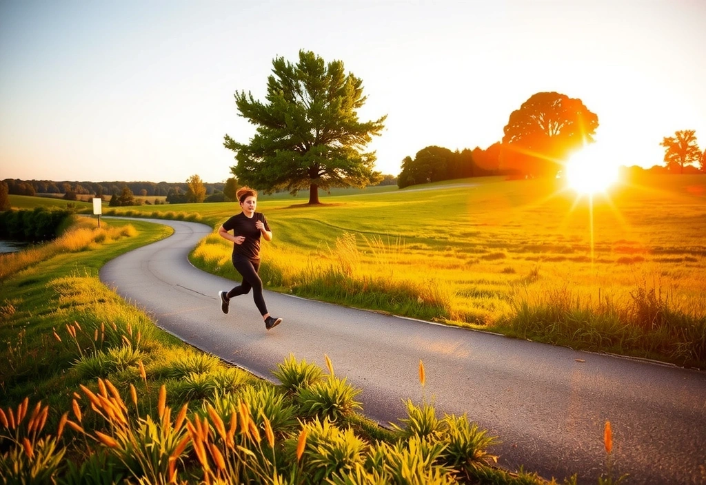 Persoană alergând într-un parc.